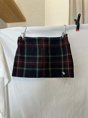 Abercrombie & Fitch Vintage Y2K Plaid Wool Mini Skirt Size 0